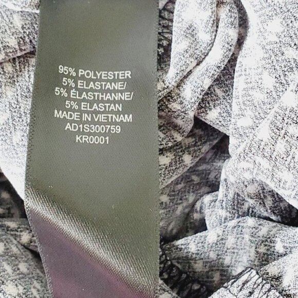 Adrianna Papell Wide Leg Jumpsuit Size L Stretch Black and White Print Spring - Picture 10 of 13